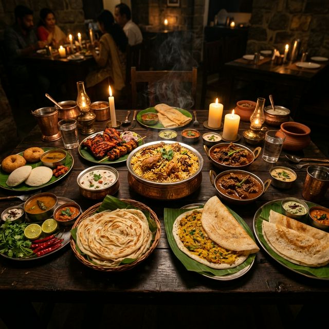 South Indian feast spread